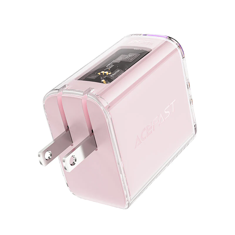 Cargador de pared de carga rápida Acefast A47 PD65W GaN Color Cherry Blossom (2xUSB-C + USB-A) - Imagen 2