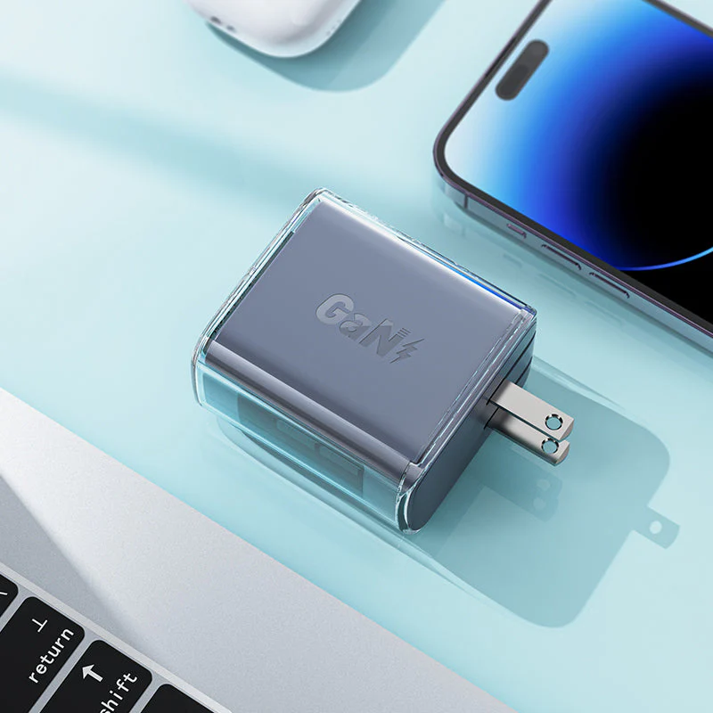 Cargador de pared de carga rápida Acefast A47 PD65W GaN Color Mica Gray (2xUSB-C + USB-A) - Imagen 3