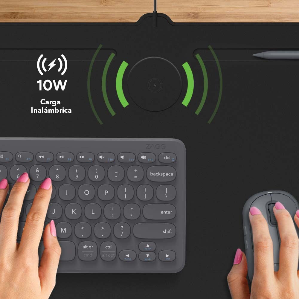 Mousepad Mat con Carga Inalámbrica - Negro - Imagen 3