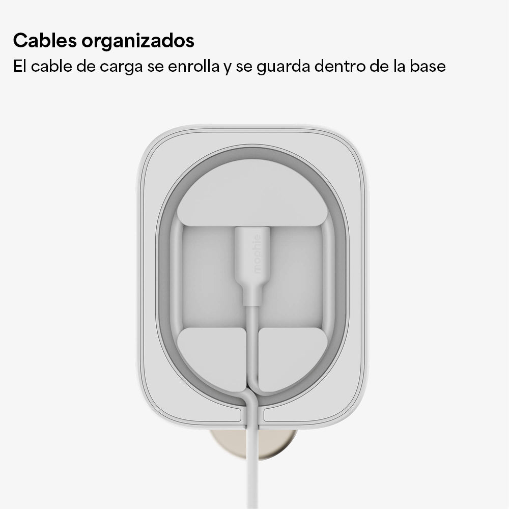 Base de carga inalámbrica mophie 2 en 1 con certificación Qi2 para iPhone y Apple Watch - Imagen 3
