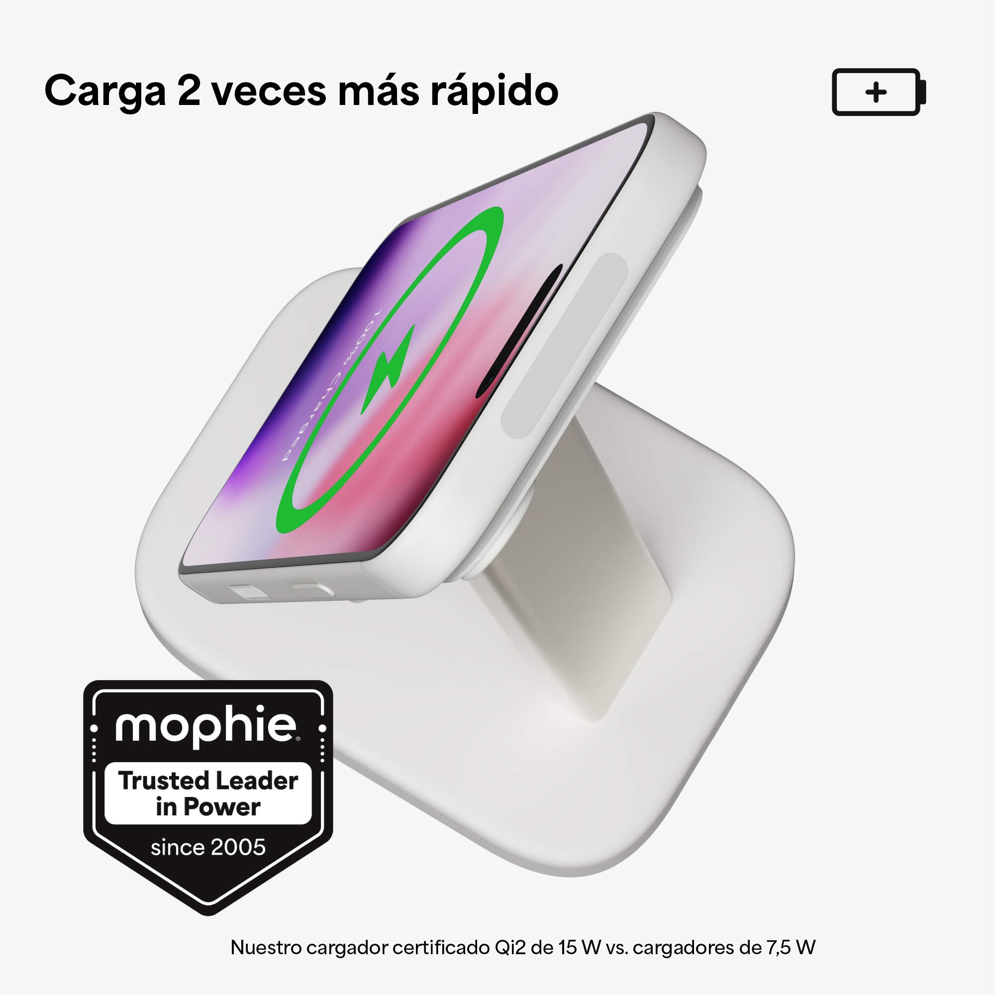 Base de carga inalámbrica mophie para dispositivos MagSafe con certificación Qi2 - Imagen 2