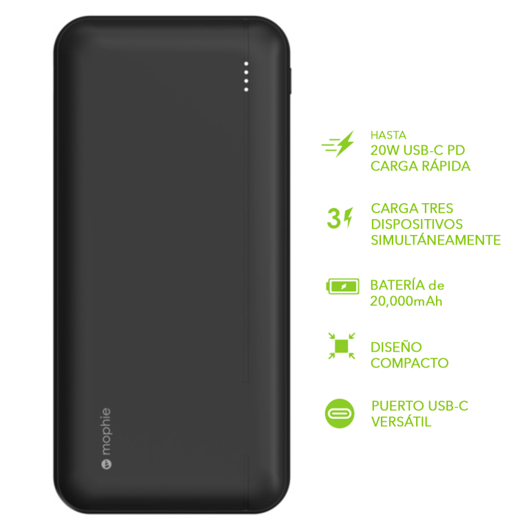 Batería portátil powerstation de 20.000mAh USB-C PD y USB-A