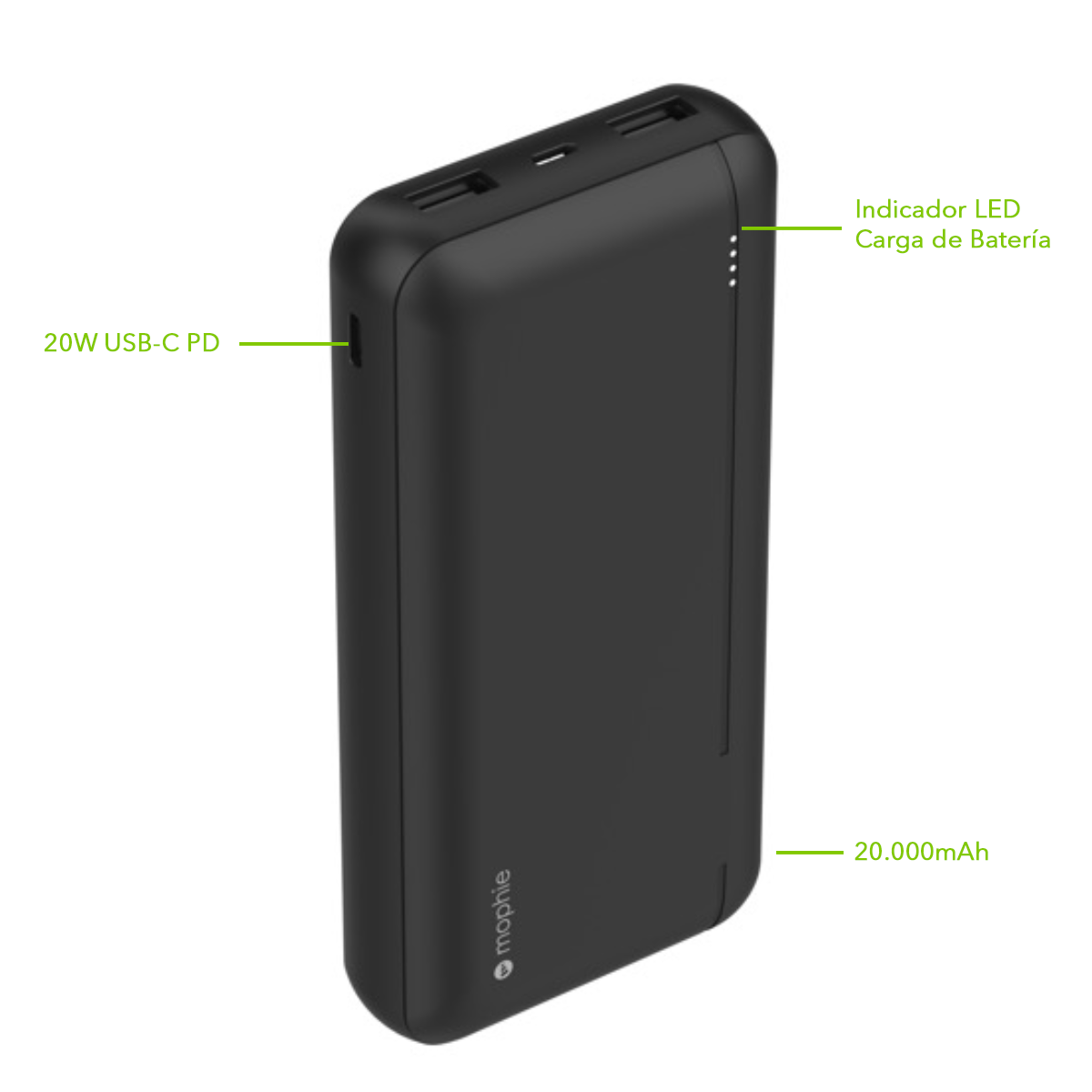 Batería portátil powerstation de 20.000mAh USB-C PD y USB-A - Imagen 2
