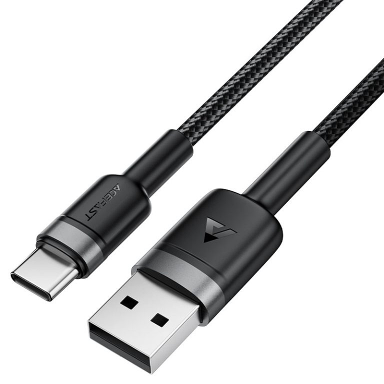 Cable de Carga 3A y Datos Acefast C22-04 USB-A a USB-C – Aleación de Aluminio, 1.2m