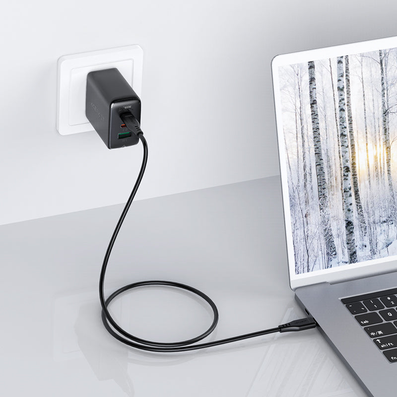 Cargador Pared PD Acefast 65W 3 puertos (USB-C+USB-C+USB-A) - Imagen 3