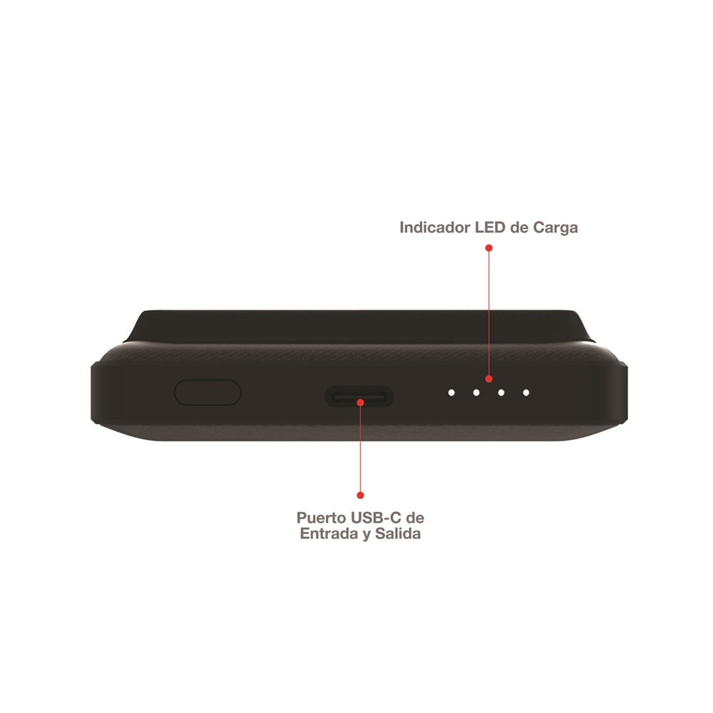 Powerbank inalámbrico con portadocumentos mophie snap+ juice pack mini compatible con MagSafe de 5,000mAh - Negro - Imagen 3
