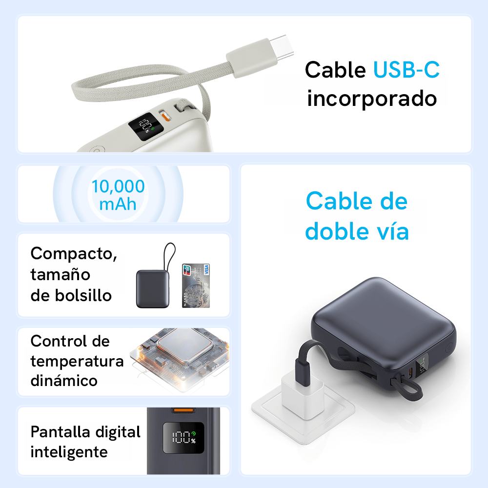 Cargador Portátil QCY PB10C Power Bank 10000Mah/35w - Imagen 2