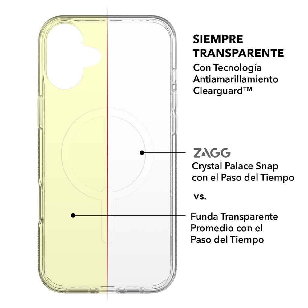 Case ZAGG Crystal Palace Snap para iPhone 16 Plus compatible con Magsafe - Transparente - Imagen 3