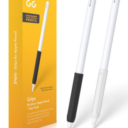 Grip de silicona ZAGG para Apple Pencil - set de 2 unidades color Negro/Blanco