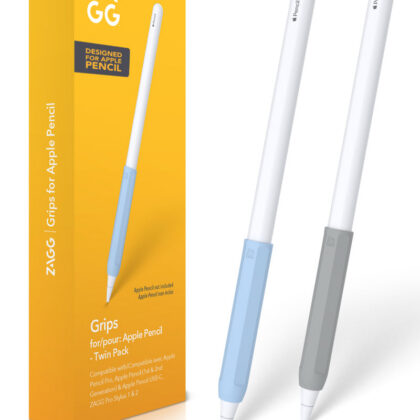 Grip de silicona ZAGG para Apple Pencil - set de 2 unidades color Azul/Gris