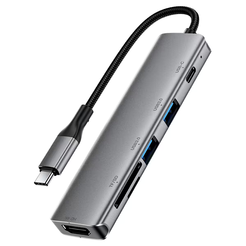 Hub 6 en 1 Acefast J18 USB-C – Estación de Acoplamiento con HDMI 4K y Puertos USB - Imagen 3