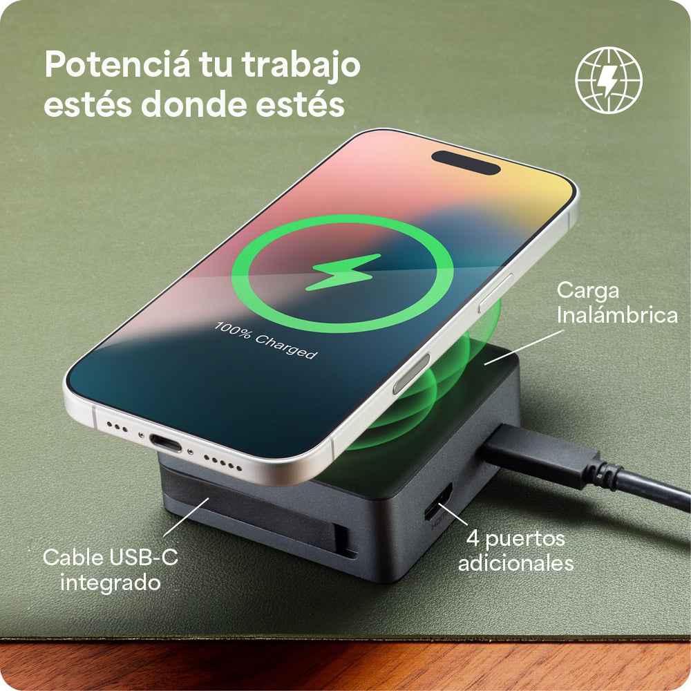 Hub adaptador ZAGG 4 puertos: USB-C PD, USB-C, USB-A, y HDMI - Imagen 2