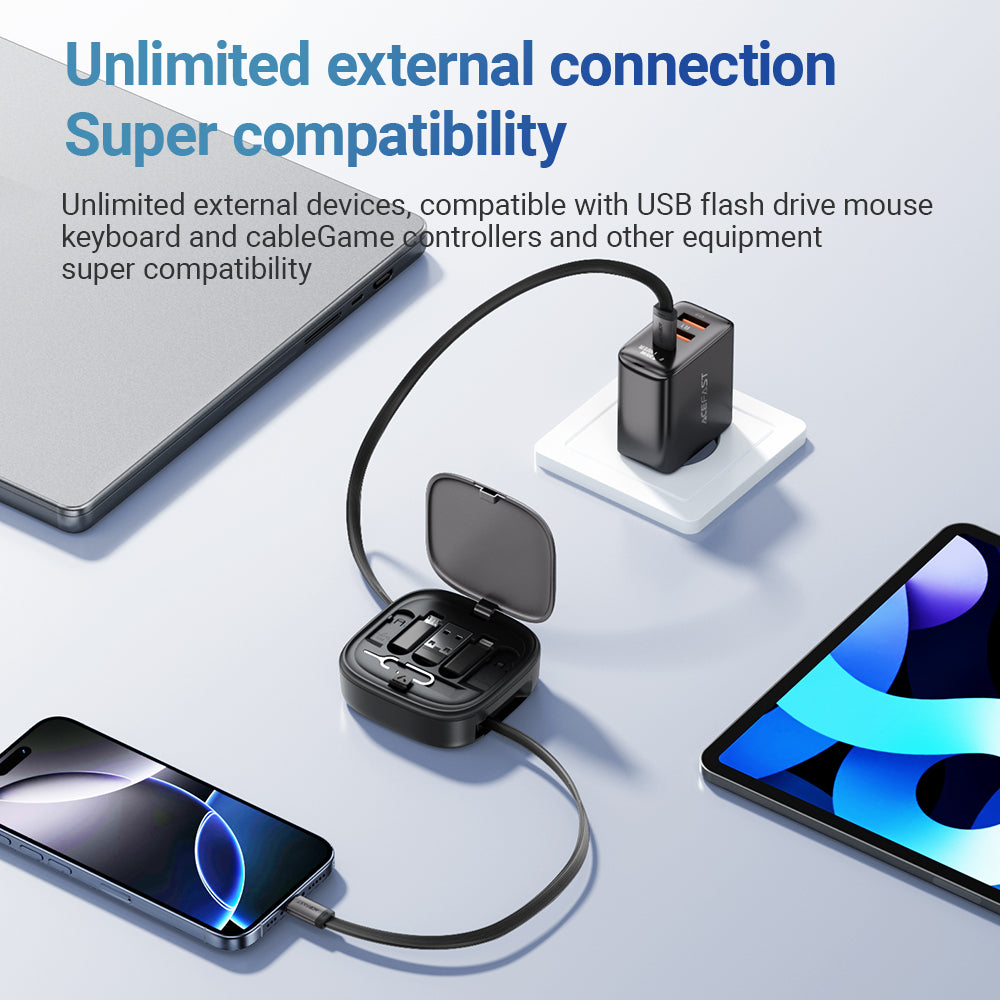 Kit de Viaje Acefast Multifuncional con Cable Retráctil - Imagen 2