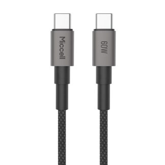 Cable Carga rápida USB-C a USB-C 60W (1m) Miccell VQ-D34 Aluminio y Nylon trenzado