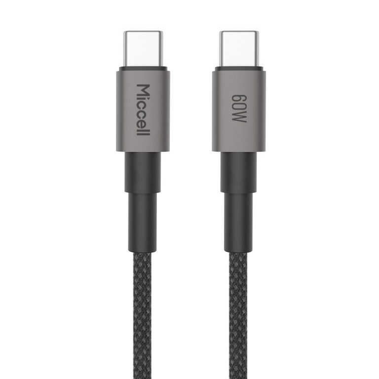 Cable Carga rápida USB-C a USB-C 60W (1m) Miccell VQ-D34 Aluminio y Nylon trenzado