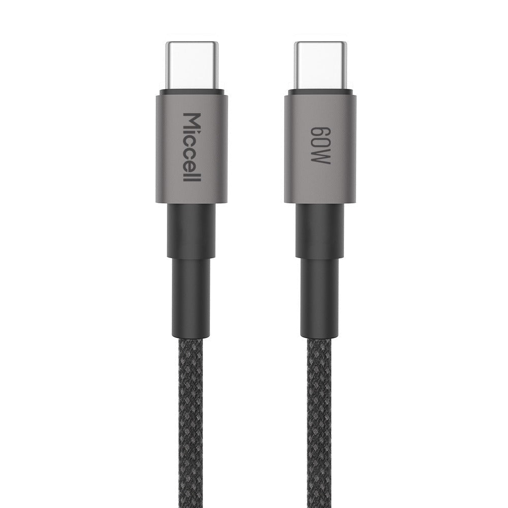 Cable Carga rápida USB-C a USB-C 60W (1m) Miccell VQ-D34 Aluminio y Nylon trenzado