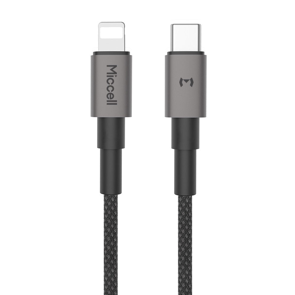 Cable Carga rápida USB-C a USB-C 60W (1m) Miccell VQ-D34 Aluminio y Nylon trenzado - Imagen 3