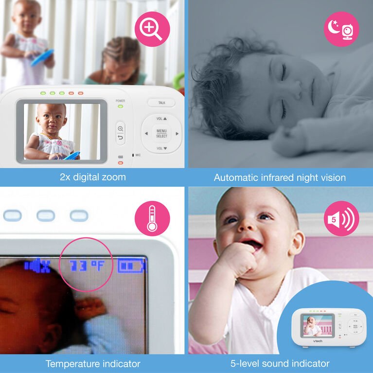 Monitor de Bebé VTech VM2251 con Pantalla a Color, Visión Nocturna y Audio Bidireccional - Imagen 3
