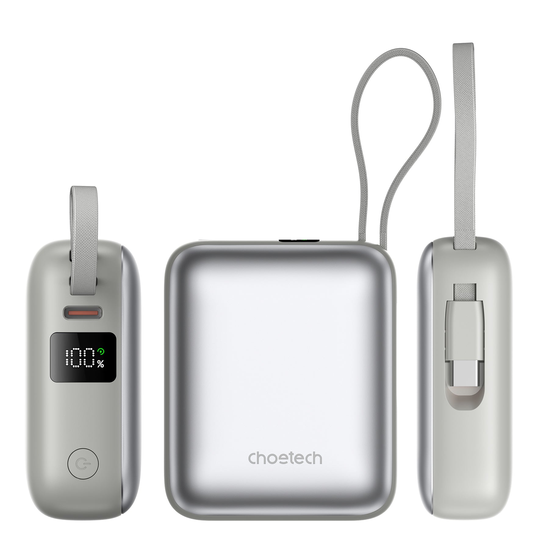 Power Bank Choetech 10000mAh 35W Mini Cargador Rápido USB-C Plata - Imagen 3