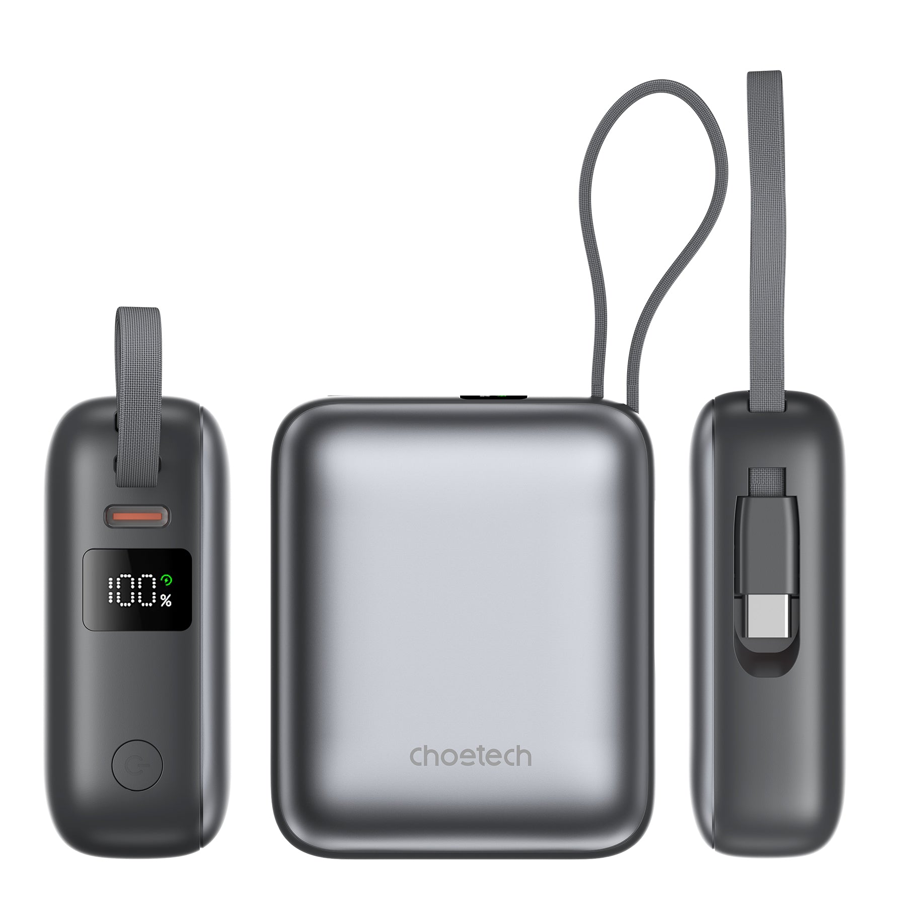 Power Bank Choetech 10000mAh 35W Mini Cargador Rápido USB-C Gris - Imagen 3