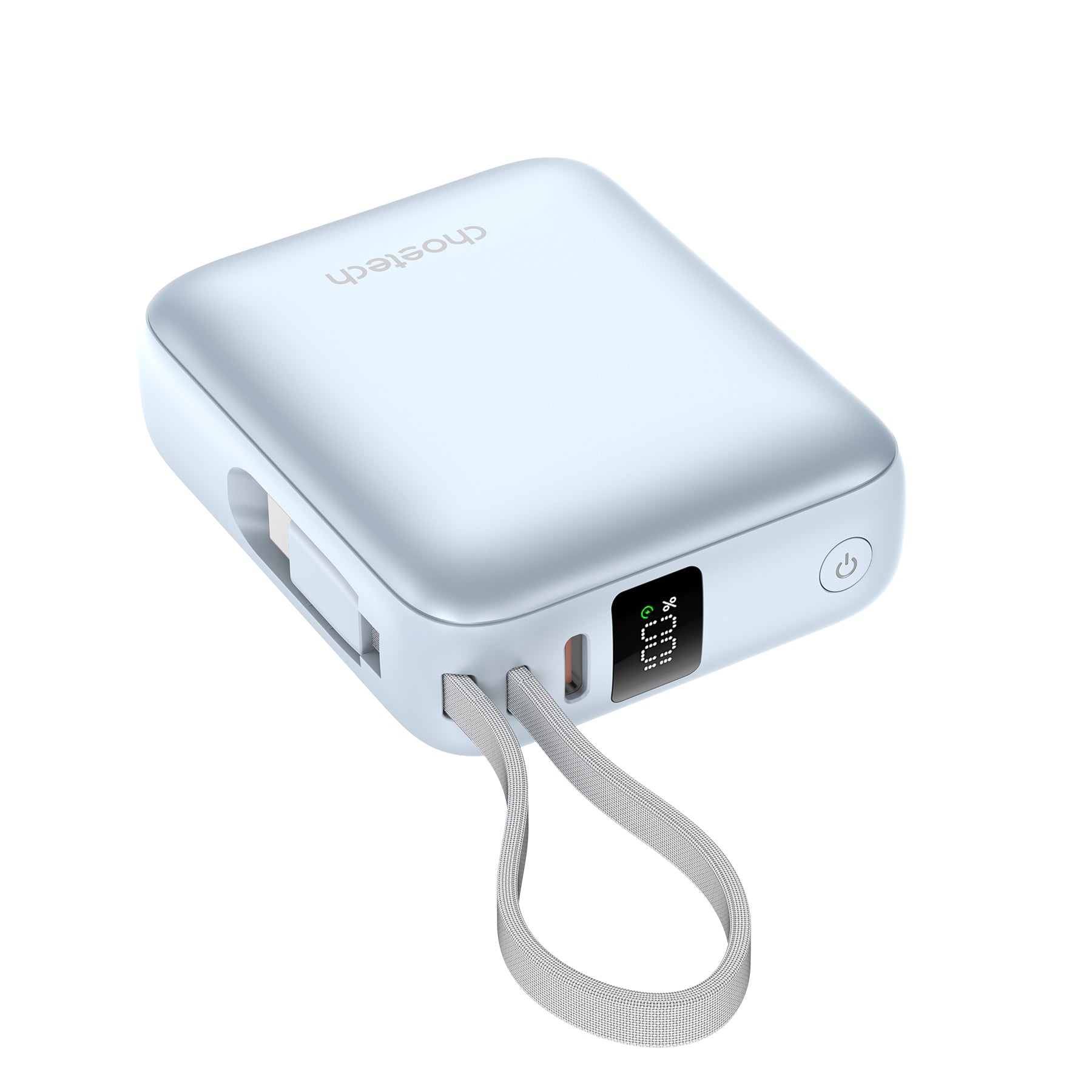 Power Bank Choetech 10000mAh 35W Mini Cargador Rápido USB-C Celeste