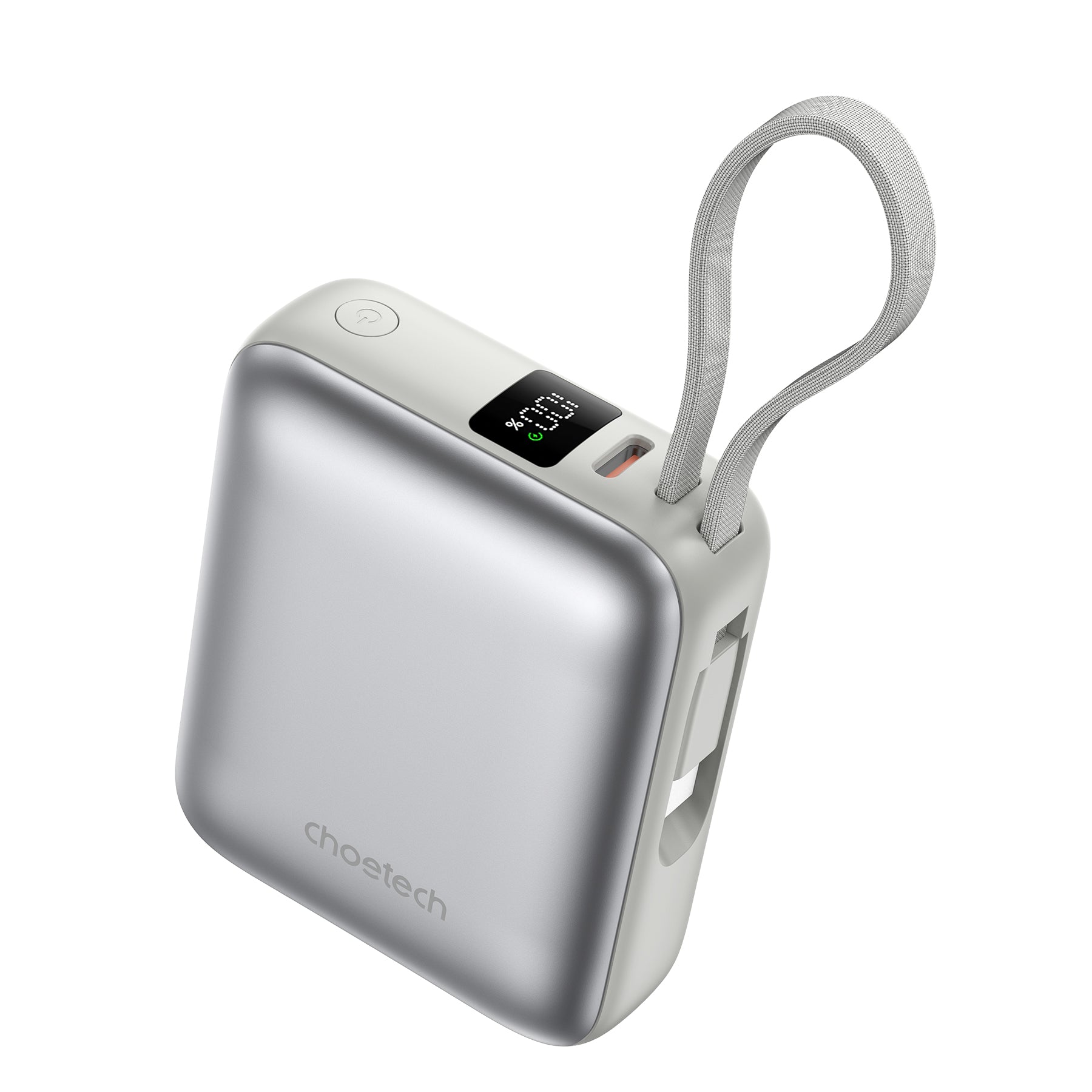Power Bank Choetech 10000mAh 35W Mini Cargador Rápido USB-C Plata - Imagen 2