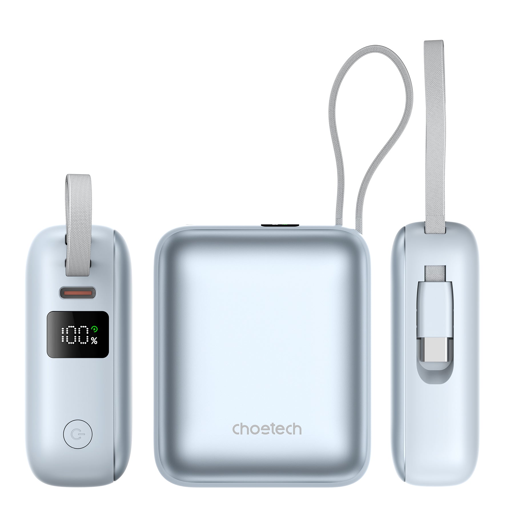 Power Bank Choetech 10000mAh 35W Mini Cargador Rápido USB-C Celeste - Imagen 3