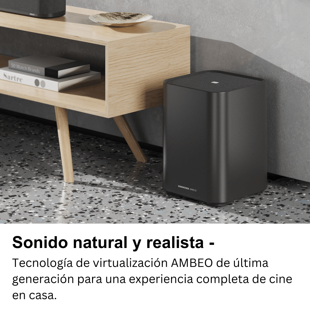 Subwoofer Sennheiser AMBEO 8", 350W, Graves hasta 27Hz, Autocalibración - Imagen 2