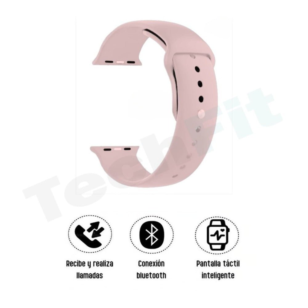 Techfit – Combo: Reloj Inteligente + Audífonos T55 Promax Rosado - Imagen 2