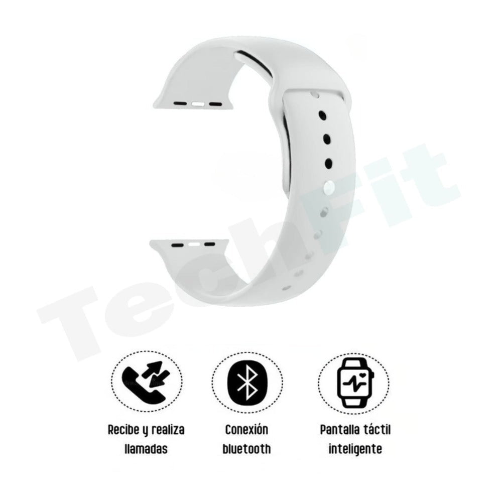 Techfit – Combo: Reloj Inteligente + Audífonos T55 Promax Blanco - Imagen 2