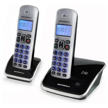 Teléfono Inalámbrico Motorola AURI3520S-2 Silver – Dual con Identificador de Llamadas
